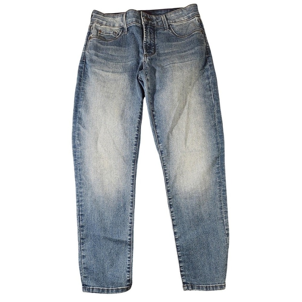 NYDJ Jeans Womens 10P Blue Medium Wash Diana Relaxed Boyfriend Denim Pants